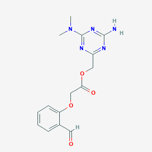 molecular formula C15H17N5O4 B2680919 [4-Amino-6-(dimethylamino)-1,3,5-triazin-2-yl]methyl 2-(2-formylphenoxy)acetate CAS No. 1088017-28-0