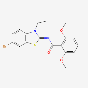 molecular formula C18H17BrN2O3S B2680959 N-[(2E)-6-bromo-3-ethyl-2,3-dihydro-1,3-benzothiazol-2-ylidene]-2,6-dimethoxybenzamide CAS No. 865544-53-2