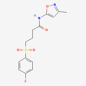 molecular formula C14H15FN2O4S B2680971 4-((4-fluorophenyl)sulfonyl)-N-(3-methylisoxazol-5-yl)butanamide CAS No. 1049292-94-5