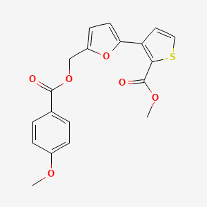 molecular formula C19H16O6S B2681011 Methyl 3-(5-{[(4-methoxybenzoyl)oxy]methyl}-2-furyl)-2-thiophenecarboxylate CAS No. 320418-01-7