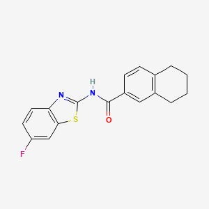 molecular formula C18H15FN2OS B2681020 N-(6-fluoro-1,3-benzothiazol-2-yl)-5,6,7,8-tetrahydronaphthalene-2-carboxamide CAS No. 681167-48-6