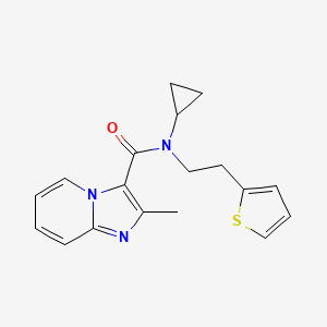 molecular formula C18H19N3OS B2681029 N-CYCLOPROPYL-2-METHYL-N-[2-(THIOPHEN-2-YL)ETHYL]IMIDAZO[1,2-A]PYRIDINE-3-CARBOXAMIDE CAS No. 1421458-09-4