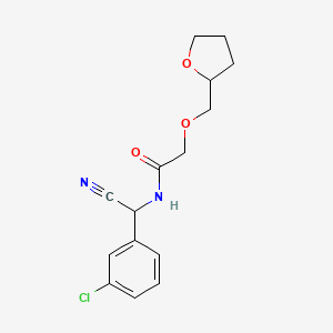 molecular formula C15H17ClN2O3 B2681035 N-[(3-Chlorophenyl)-cyanomethyl]-2-(oxolan-2-ylmethoxy)acetamide CAS No. 1385347-03-4
