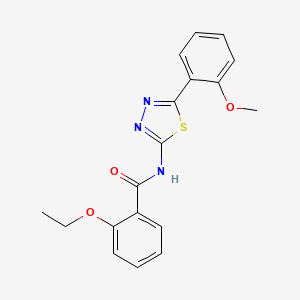 molecular formula C18H17N3O3S B2681069 2-ethoxy-N-[5-(2-methoxyphenyl)-1,3,4-thiadiazol-2-yl]benzamide CAS No. 476460-31-8