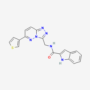 N-((6-(thiophen-3-yl)-[1,2,4]triazolo[4,3-b]pyridazin-3-yl)methyl)-1H-indole-2-carboxamide