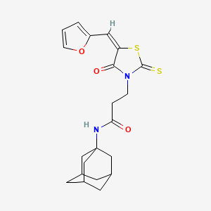 molecular formula C21H24N2O3S2 B2681118 N-(adamantan-1-yl)-3-[(5E)-5-[(furan-2-yl)methylidene]-4-oxo-2-sulfanylidene-1,3-thiazolidin-3-yl]propanamide CAS No. 682783-99-9