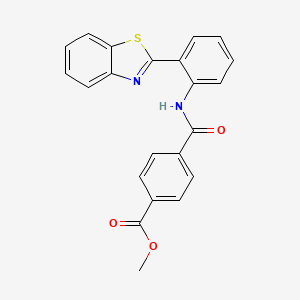 molecular formula C22H16N2O3S B2681123 Methyl 4-((2-(benzo[d]thiazol-2-yl)phenyl)carbamoyl)benzoate CAS No. 477570-01-7