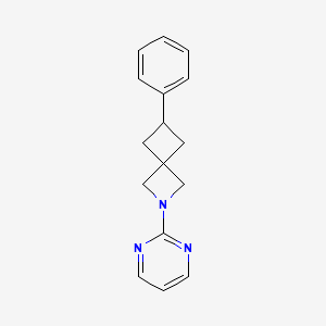 B2681142 6-Phenyl-2-pyrimidin-2-yl-2-azaspiro[3.3]heptane CAS No. 2379993-20-9