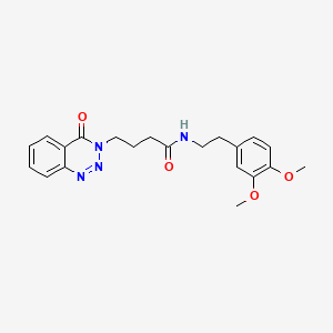 molecular formula C21H24N4O4 B2681155 N-[2-(3,4-dimethoxyphenyl)ethyl]-4-(4-oxo-3,4-dihydro-1,2,3-benzotriazin-3-yl)butanamide CAS No. 440331-25-9