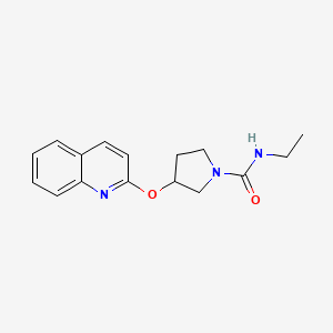 molecular formula C16H19N3O2 B2681160 N-ethyl-3-(quinolin-2-yloxy)pyrrolidine-1-carboxamide CAS No. 2034248-69-4