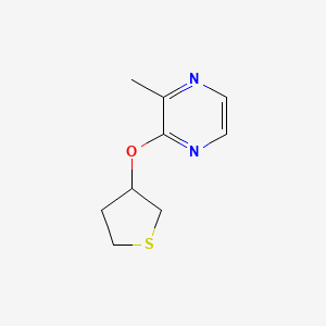 molecular formula C9H12N2OS B2681163 2-Methyl-3-(thiolan-3-yloxy)pyrazine CAS No. 2195879-09-3