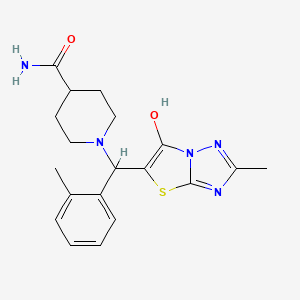 1-((6-Hydroxy-2-methylthiazolo[3,2-b][1,2,4]triazol-5-yl)(o-tolyl)methyl)piperidine-4-carboxamide