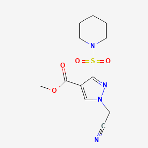 methyl 1-(cyanomethyl)-3-(piperidin-1-ylsulfonyl)-1H-pyrazole-4-carboxylate