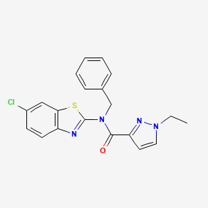 molecular formula C20H17ClN4OS B2681233 N-benzyl-N-(6-chlorobenzo[d]thiazol-2-yl)-1-ethyl-1H-pyrazole-3-carboxamide CAS No. 1170170-35-0