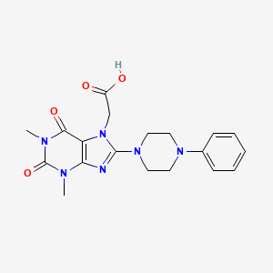 2-(1,3-dimethyl-2,6-dioxo-8-(4-phenylpiperazin-1-yl)-2,3-dihydro-1H-purin-7(6H)-yl)acetic acid