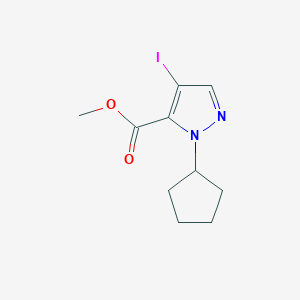 molecular formula C10H13IN2O2 B2681240 Methyl 1-cyclopentyl-4-iodo-1H-pyrazole-5-carboxylate CAS No. 1823441-93-5