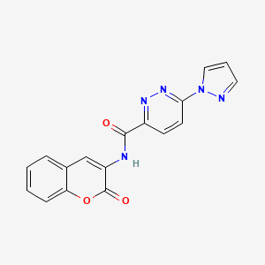 N-(2-oxo-2H-chromen-3-yl)-6-(1H-pyrazol-1-yl)pyridazine-3-carboxamide