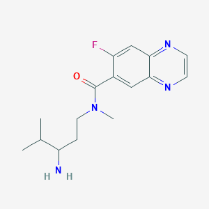 molecular formula C16H21FN4O B2681250 N-(3-Amino-4-methylpentyl)-7-fluoro-N-methylquinoxaline-6-carboxamide CAS No. 2470439-25-7
