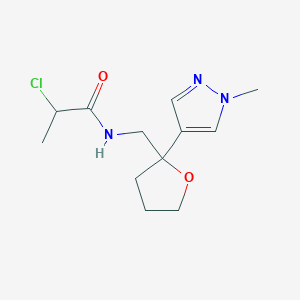 2-Chloro-N-[[2-(1-methylpyrazol-4-yl)oxolan-2-yl]methyl]propanamide