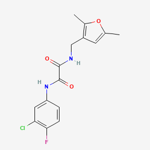 N1-(3-chloro-4-fluorophenyl)-N2-((2,5-dimethylfuran-3-yl)methyl)oxalamide
