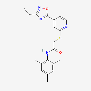 2-((4-(3-ethyl-1,2,4-oxadiazol-5-yl)pyridin-2-yl)thio)-N-mesitylacetamide