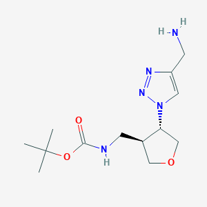 Tert-butyl N-[[(3S,4S)-4-[4-(aminomethyl)triazol-1-yl]oxolan-3-yl]methyl]carbamate