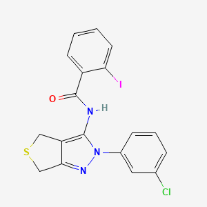 N-(2-(3-chlorophenyl)-4,6-dihydro-2H-thieno[3,4-c]pyrazol-3-yl)-2-iodobenzamide