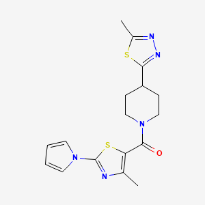 (4-(5-methyl-1,3,4-thiadiazol-2-yl)piperidin-1-yl)(4-methyl-2-(1H-pyrrol-1-yl)thiazol-5-yl)methanone