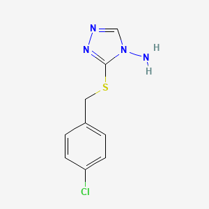 molecular formula C9H9ClN4S B2681275 3-[(4-chlorobenzyl)thio]-4H-1,2,4-triazol-4-amine CAS No. 522626-00-2
