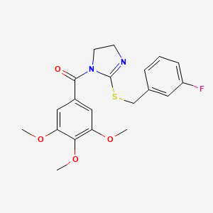 (2-((3-fluorobenzyl)thio)-4,5-dihydro-1H-imidazol-1-yl)(3,4,5-trimethoxyphenyl)methanone