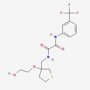 molecular formula C16H19F3N2O4S B2681283 N-{[3-(2-hydroxyethoxy)thiolan-3-yl]methyl}-N'-[3-(trifluoromethyl)phenyl]ethanediamide CAS No. 2319638-33-8