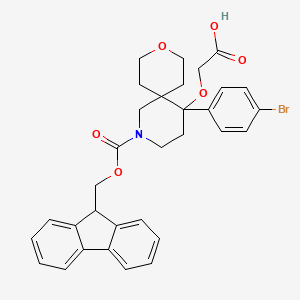 B2681296 2-[[5-(4-Bromophenyl)-2-(9H-fluoren-9-ylmethoxycarbonyl)-9-oxa-2-azaspiro[5.5]undecan-5-yl]oxy]acetic acid CAS No. 2248276-43-7