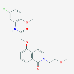 molecular formula C21H21ClN2O5 B2681298 N-(5-chloro-2-methoxyphenyl)-2-{[2-(2-methoxyethyl)-1-oxo-1,2-dihydroisoquinolin-5-yl]oxy}acetamide CAS No. 898457-39-1