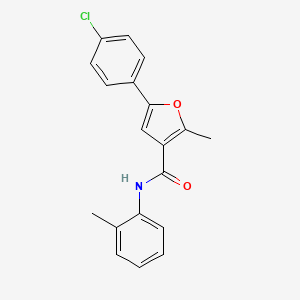 molecular formula C19H16ClNO2 B2681301 5-(4-chlorophenyl)-2-methyl-N-(2-methylphenyl)furan-3-carboxamide CAS No. 941237-68-9