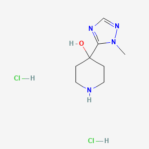 molecular formula C8H16Cl2N4O B2681303 4-(1-methyl-1H-1,2,4-triazol-5-yl)piperidin-4-ol dihydrochloride CAS No. 2094444-43-4