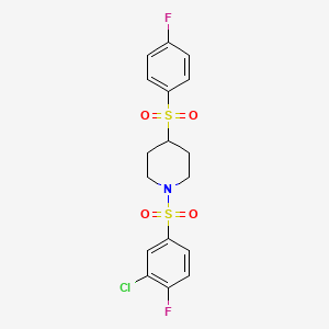 1-((3-Chloro-4-fluorophenyl)sulfonyl)-4-((4-fluorophenyl)sulfonyl)piperidine