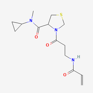 N-Cyclopropyl-N-methyl-3-[3-(prop-2-enoylamino)propanoyl]-1,3-thiazolidine-4-carboxamide