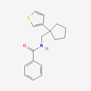 N-((1-(thiophen-3-yl)cyclopentyl)methyl)benzamide