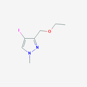 molecular formula C7H11IN2O B2681345 3-(ethoxymethyl)-4-iodo-1-methyl-1H-pyrazole CAS No. 1856055-31-6
