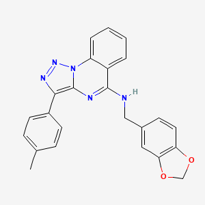 molecular formula C24H19N5O2 B2681346 N-[(2H-1,3-benzodioxol-5-yl)methyl]-3-(4-methylphenyl)-[1,2,3]triazolo[1,5-a]quinazolin-5-amine CAS No. 866843-76-7