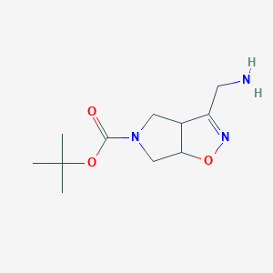 molecular formula C11H19N3O3 B2681347 tert-butyl 3-(aminomethyl)-6,6a-dihydro-3aH-pyrrolo[3,4-d]isoxazole-5(4H)-carboxylate CAS No. 1438241-19-0