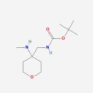 molecular formula C12H24N2O3 B2681349 tert-butyl N-{[4-(methylamino)oxan-4-yl]methyl}carbamate CAS No. 2126159-67-7