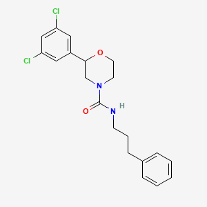 molecular formula C20H22Cl2N2O2 B2681354 2-(3,5-dichlorophenyl)-N-(3-phenylpropyl)morpholine-4-carboxamide CAS No. 1421508-08-8