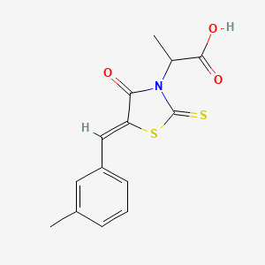 2-[(5Z)-5-[(3-methylphenyl)methylidene]-4-oxo-2-sulfanylidene-1,3-thiazolidin-3-yl]propanoic acid