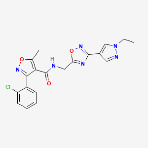 3-(2-chlorophenyl)-N-((3-(1-ethyl-1H-pyrazol-4-yl)-1,2,4-oxadiazol-5-yl)methyl)-5-methylisoxazole-4-carboxamide