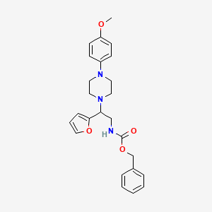 molecular formula C25H29N3O4 B2681367 benzyl N-[2-(furan-2-yl)-2-[4-(4-methoxyphenyl)piperazin-1-yl]ethyl]carbamate CAS No. 877647-89-7