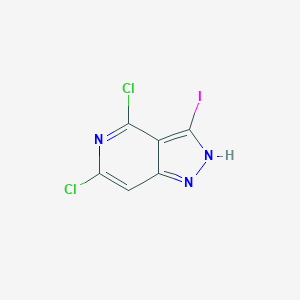 molecular formula C6H2Cl2IN3 B2681400 4,6-二氯-3-碘-1H-吡唑并[4,3-c]吡啶 CAS No. 1658467-36-7