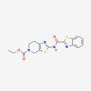 molecular formula C17H16N4O3S2 B2681402 ethyl 2-(1,3-benzothiazole-2-amido)-4H,5H,6H,7H-[1,3]thiazolo[5,4-c]pyridine-5-carboxylate CAS No. 922455-06-9