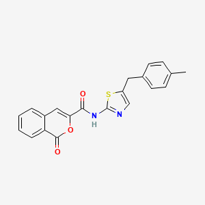 molecular formula C21H16N2O3S B2681403 N-{5-[(4-methylphenyl)methyl]-1,3-thiazol-2-yl}-1-oxo-1H-isochromene-3-carboxamide CAS No. 853891-36-8