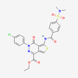 B2681431 Ethyl 3-(4-chlorophenyl)-5-[[4-(dimethylsulfamoyl)benzoyl]amino]-4-oxothieno[3,4-d]pyridazine-1-carboxylate CAS No. 851950-85-1